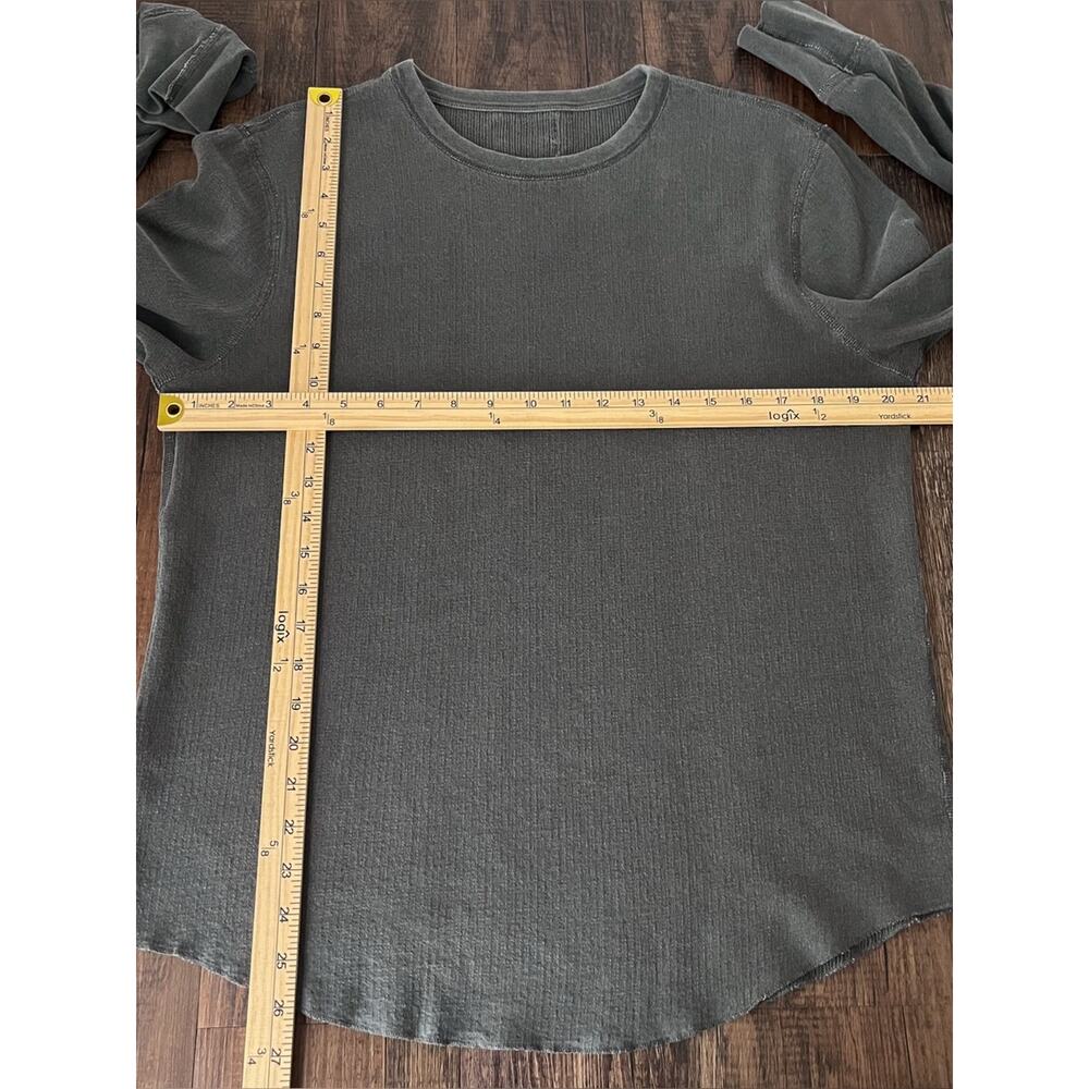 Buck Mason Vintage Thermal Surplus Tee Long Sleeve Waffle Crew Size Medium Gray - Picture 11 of 14